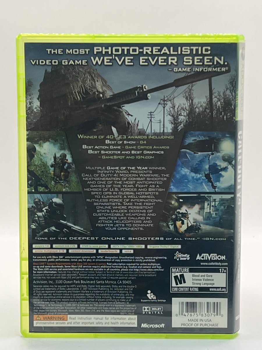 Call of Duty 4: Modern Warfare CL01 (CIB) Xbox 360
