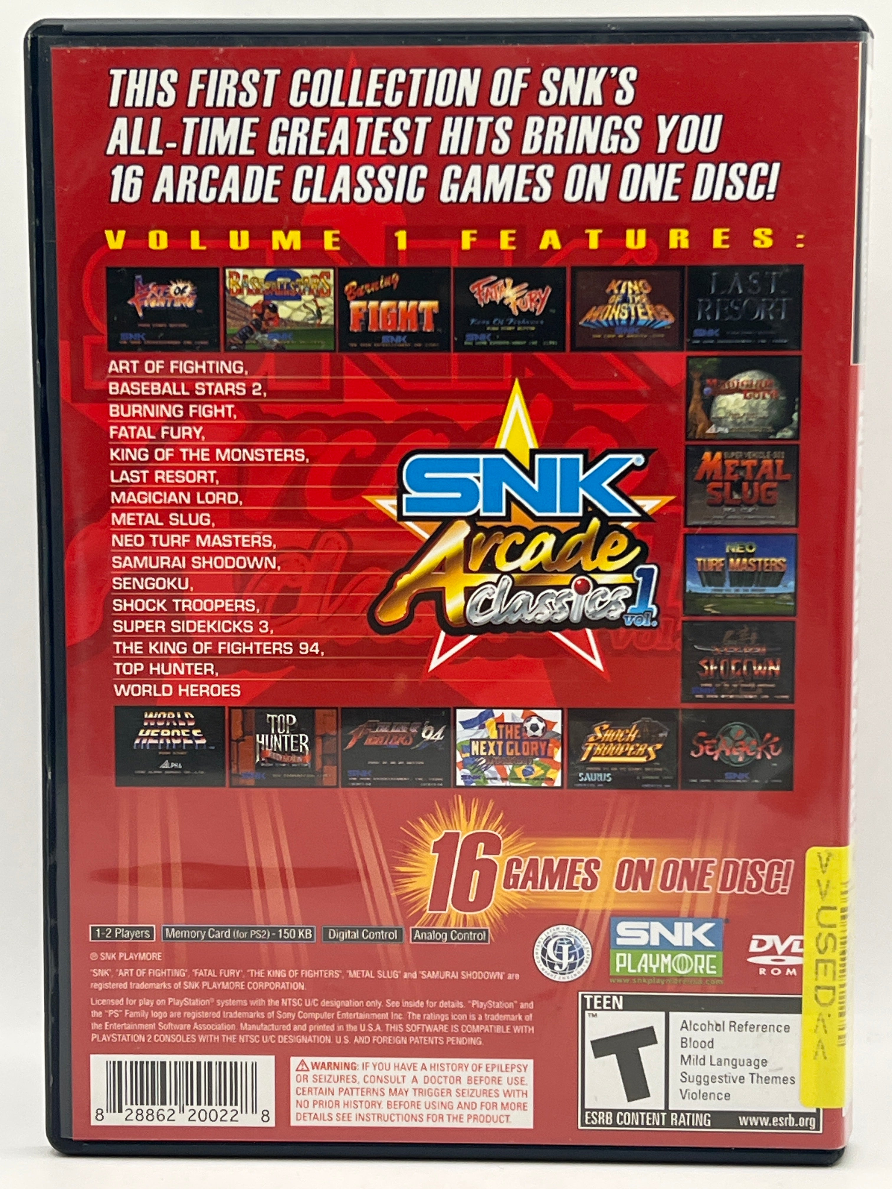 SNK Arcade Classics Volume 1 CL01 (CIB) PlayStation 2