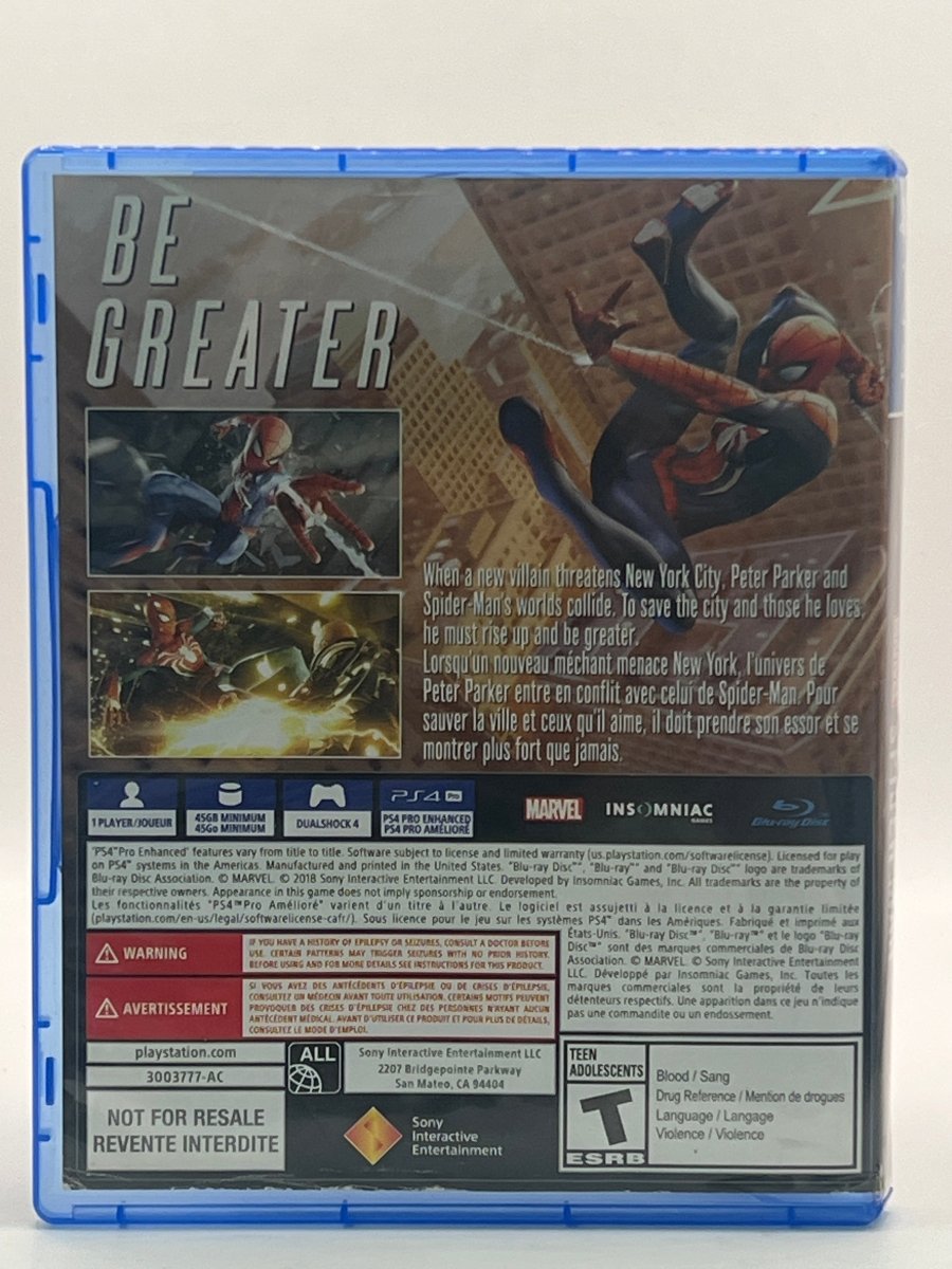 Marvel’s Spider-Man CL02 (CIB) PlayStation 4