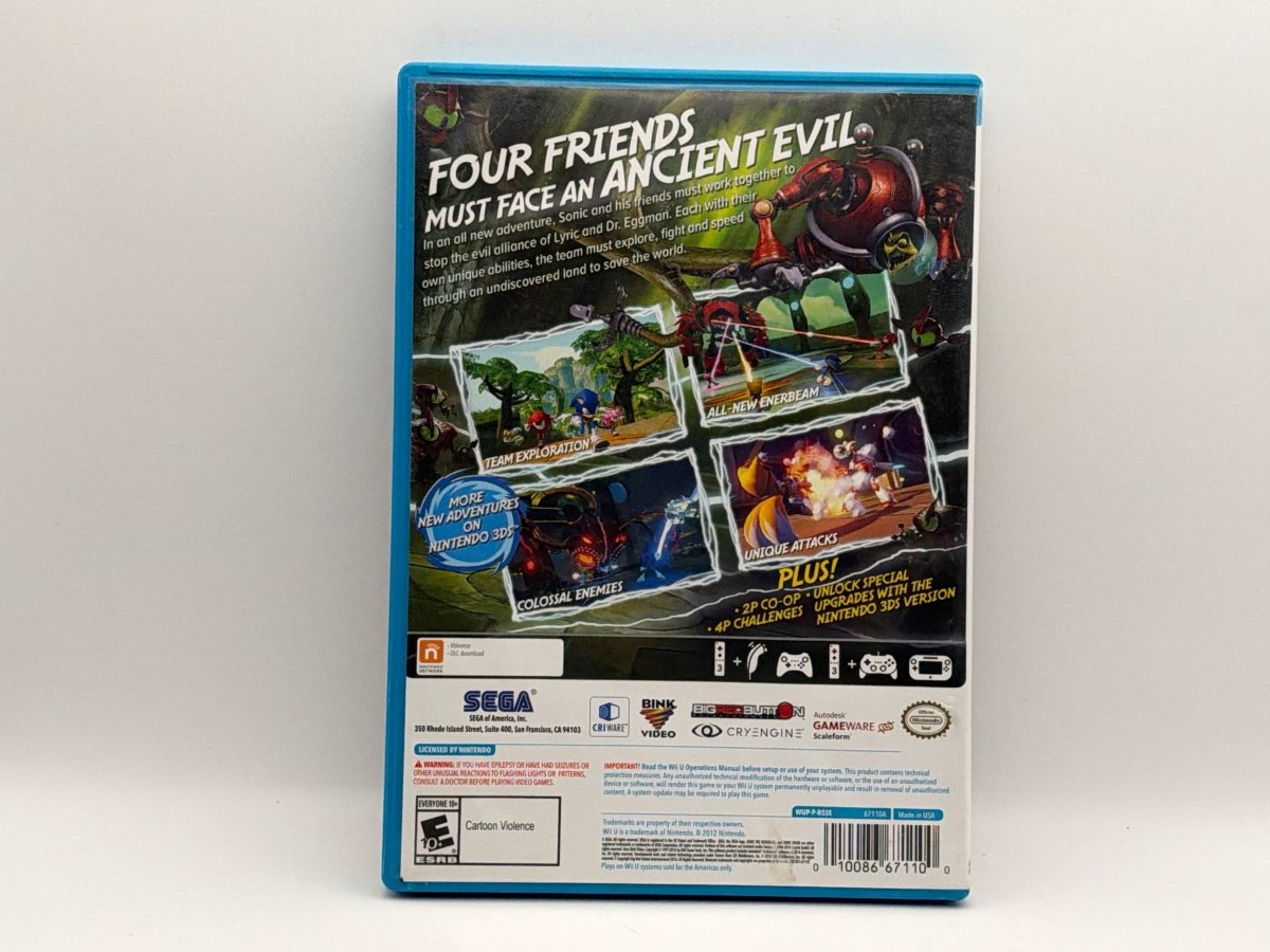 Sonic Boom: Rise of Lyric CL01 (Missing Manual) Nintendo Wii U