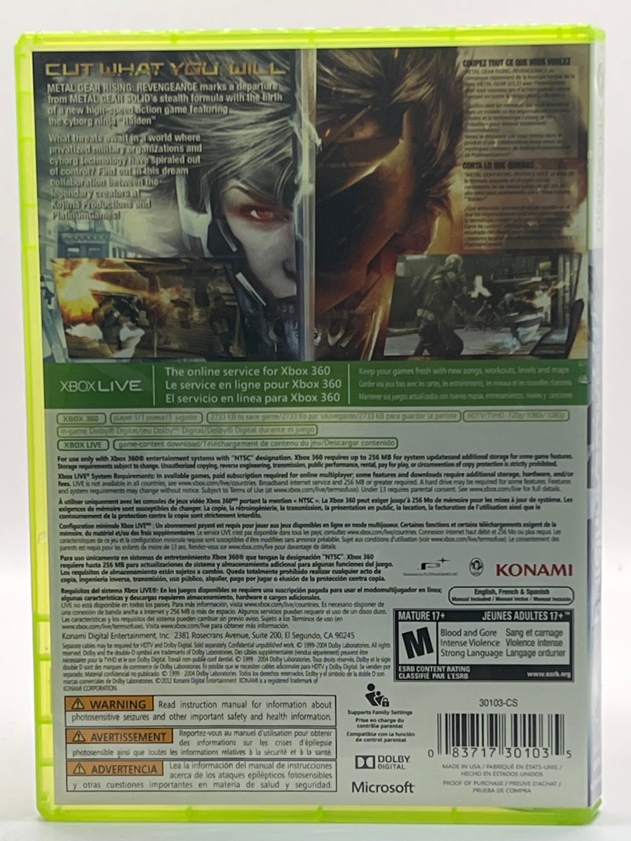 Metal Gear Rising: Revengeance CL02 (CIB) Xbox 360