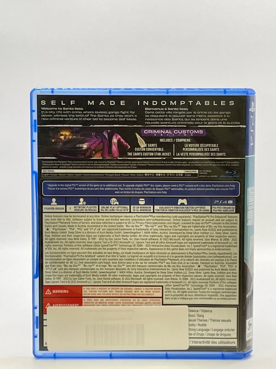 Saints Row [Criminal Customs Edition] CL01 (CIB) PlayStation 4