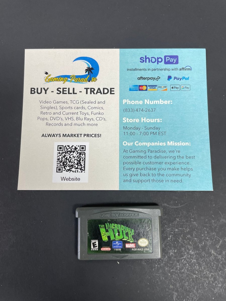 The Incredible Hulk Gameboy Advance CL 01