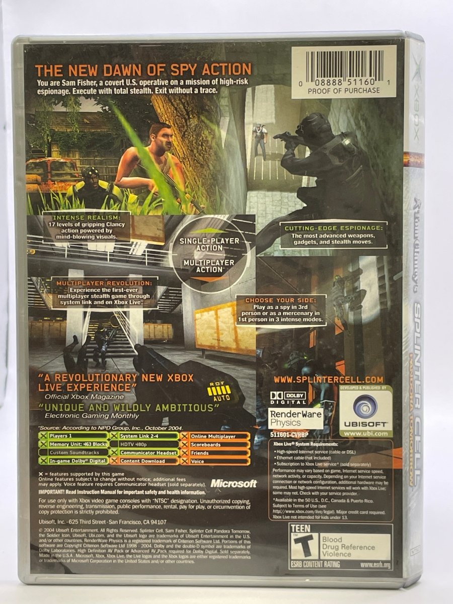 Splinter Cell Pandora Tomorrow [Best of Platinum Hits] Xbox CL01 (CIB) Original Xbox