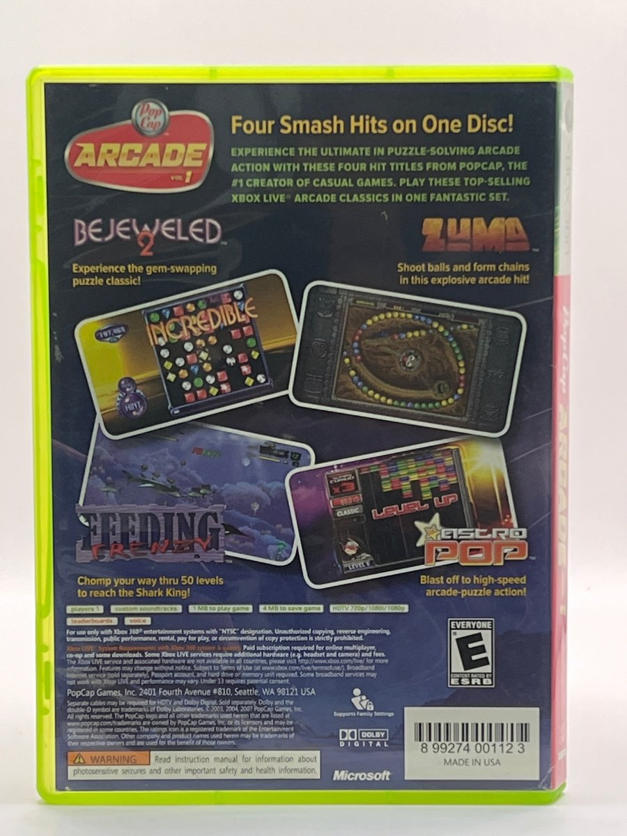 PopCap Arcade Vol. 1 CL02 (CIB) Xbox 360