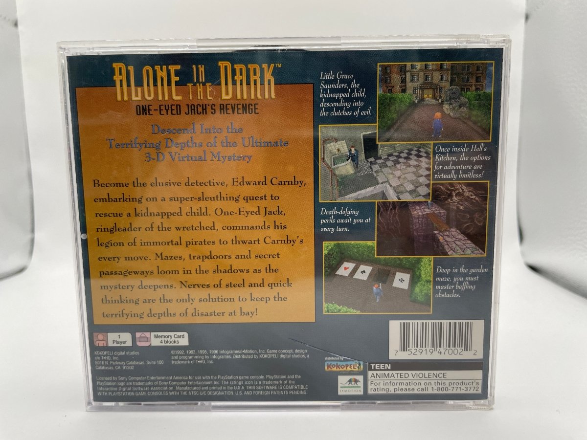 Alone In The Dark One Eyed Jack's Revenge CL01 (CIB) Playstation One