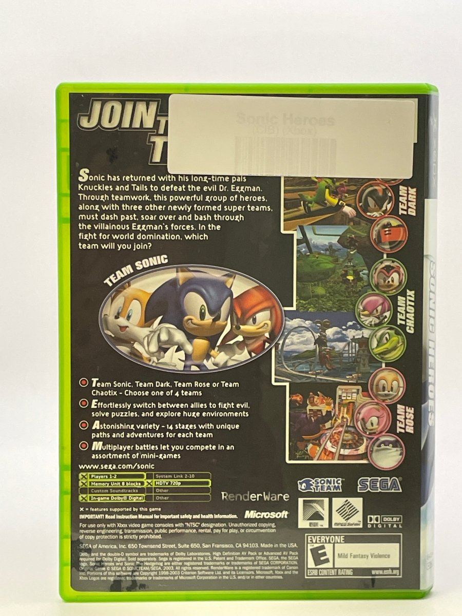 Sonic Heroes CL01 (CIB) Original Xbox