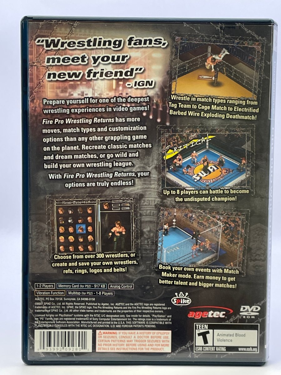 Fire Pro Wrestling Returns CL01 (CIB) PlayStation 2