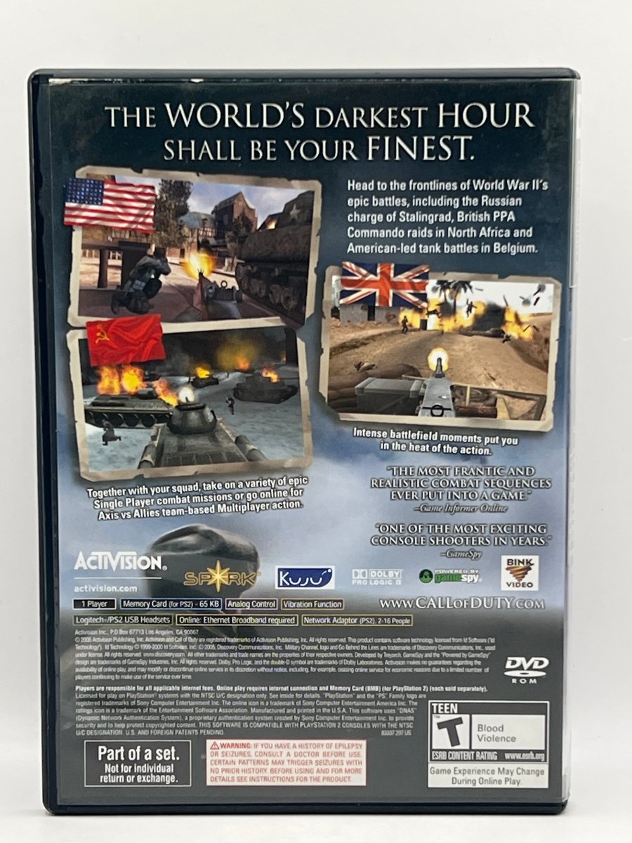 Call of Duty Finest Hour CL01 (CIB) PlayStation 2