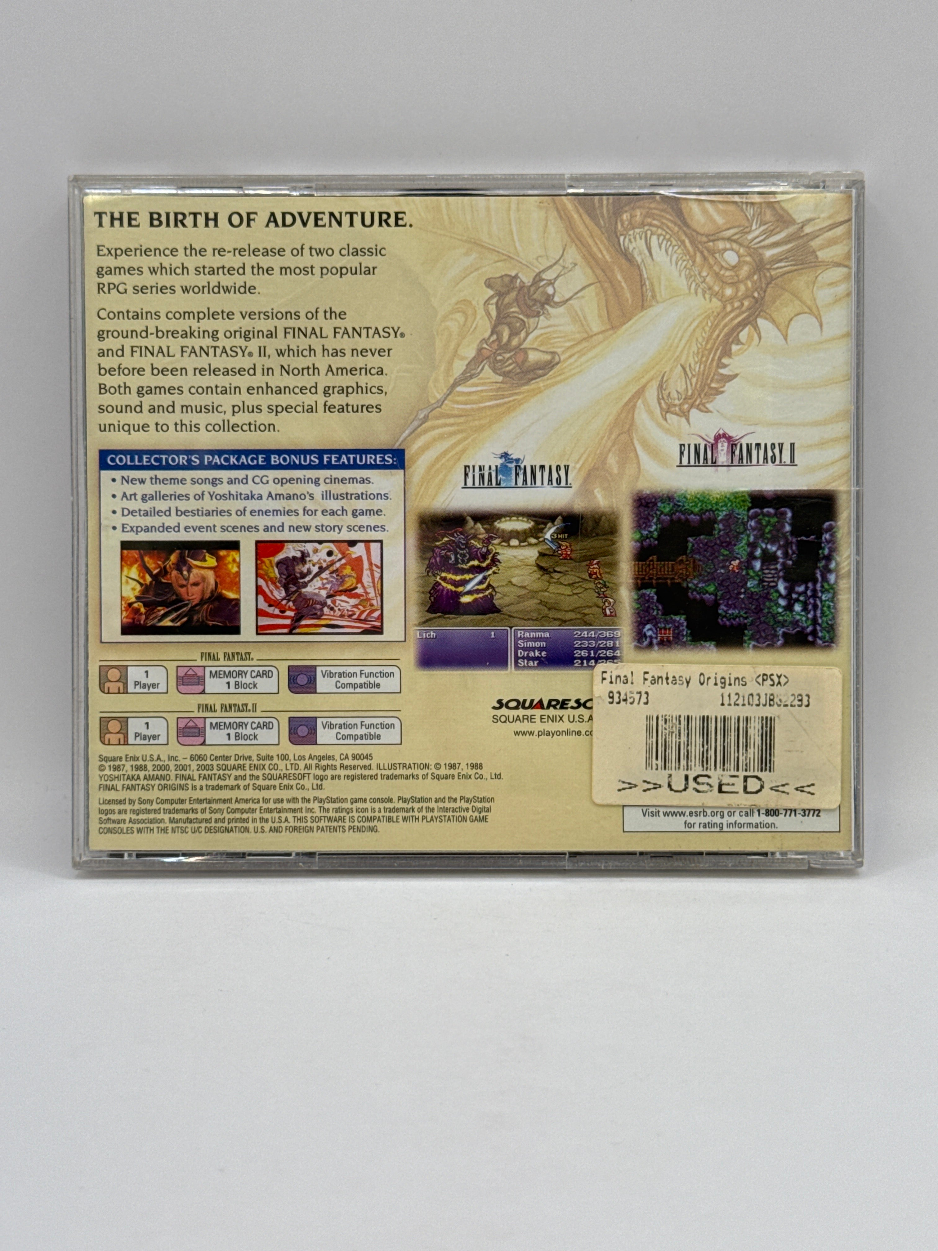 Final Fantasy Origins CL01 (CIB) PlayStation One