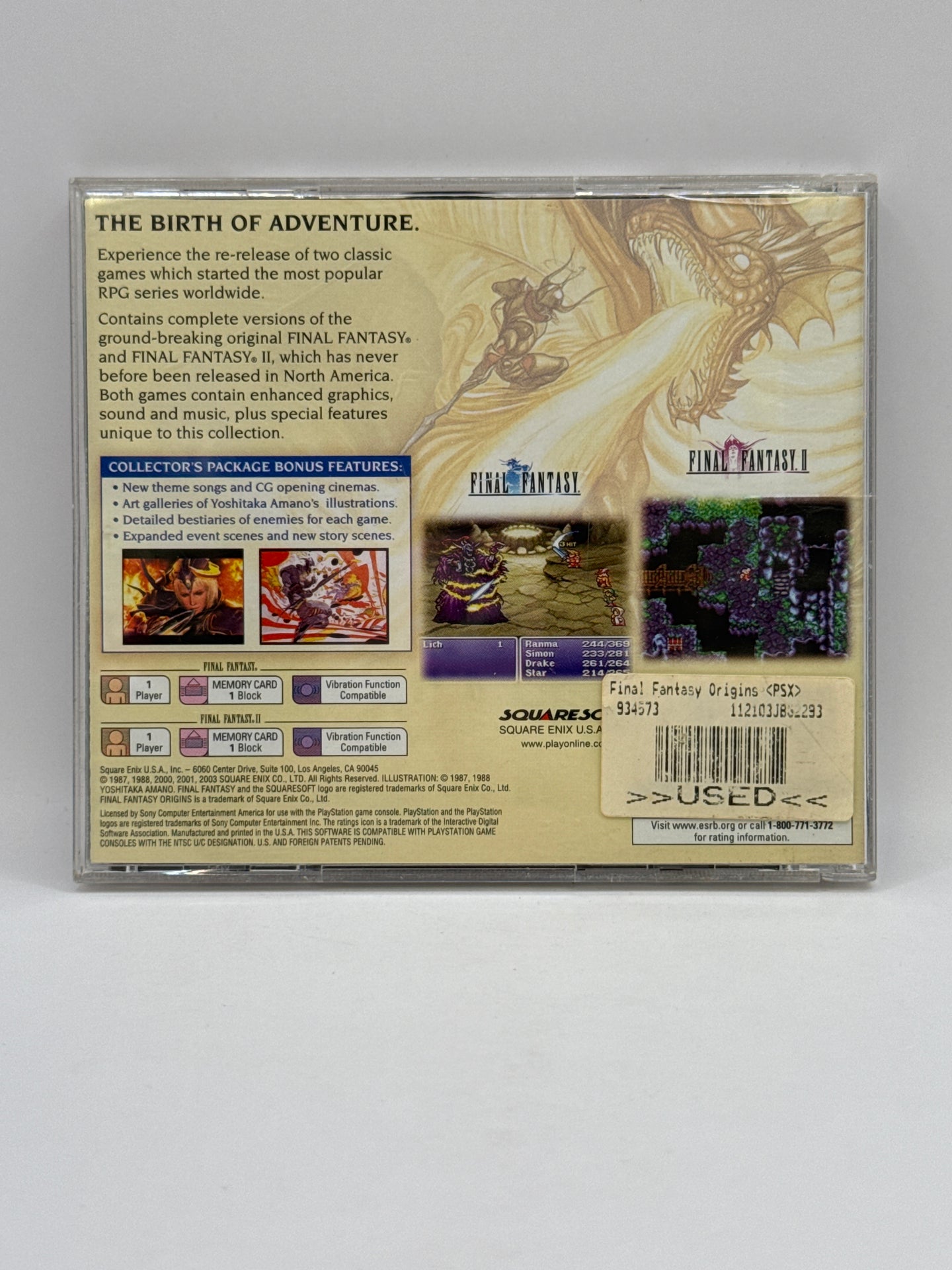 Final Fantasy Origins CL01 (CIB) PlayStation One
