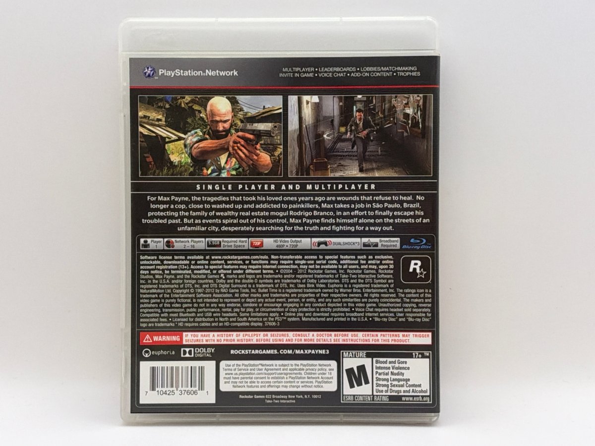 Max Payne 3 CL01 (CIB) Playstation 3