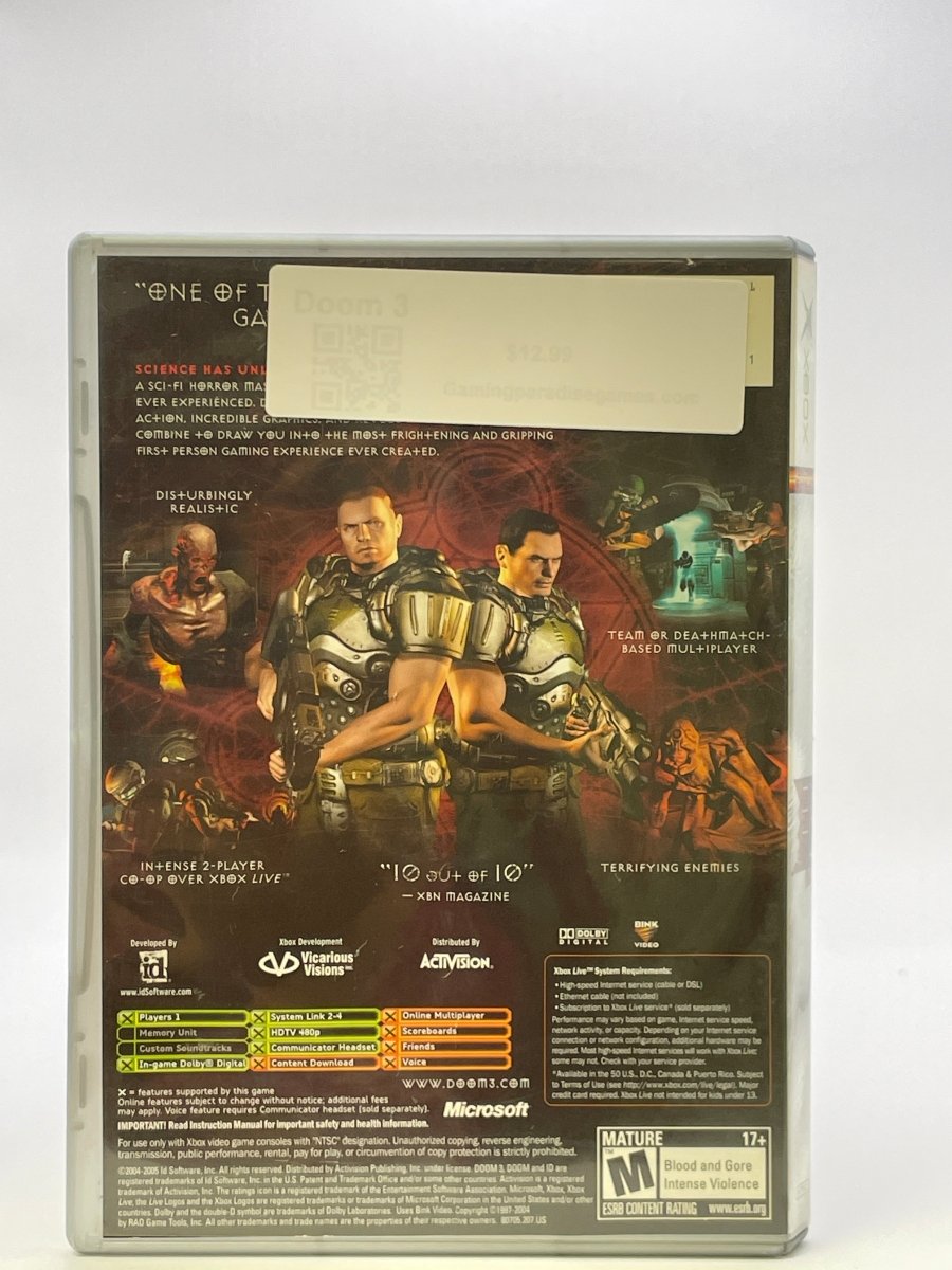 Doom 3 [Platinum Hits] CL01 (CIB) Original Xbox