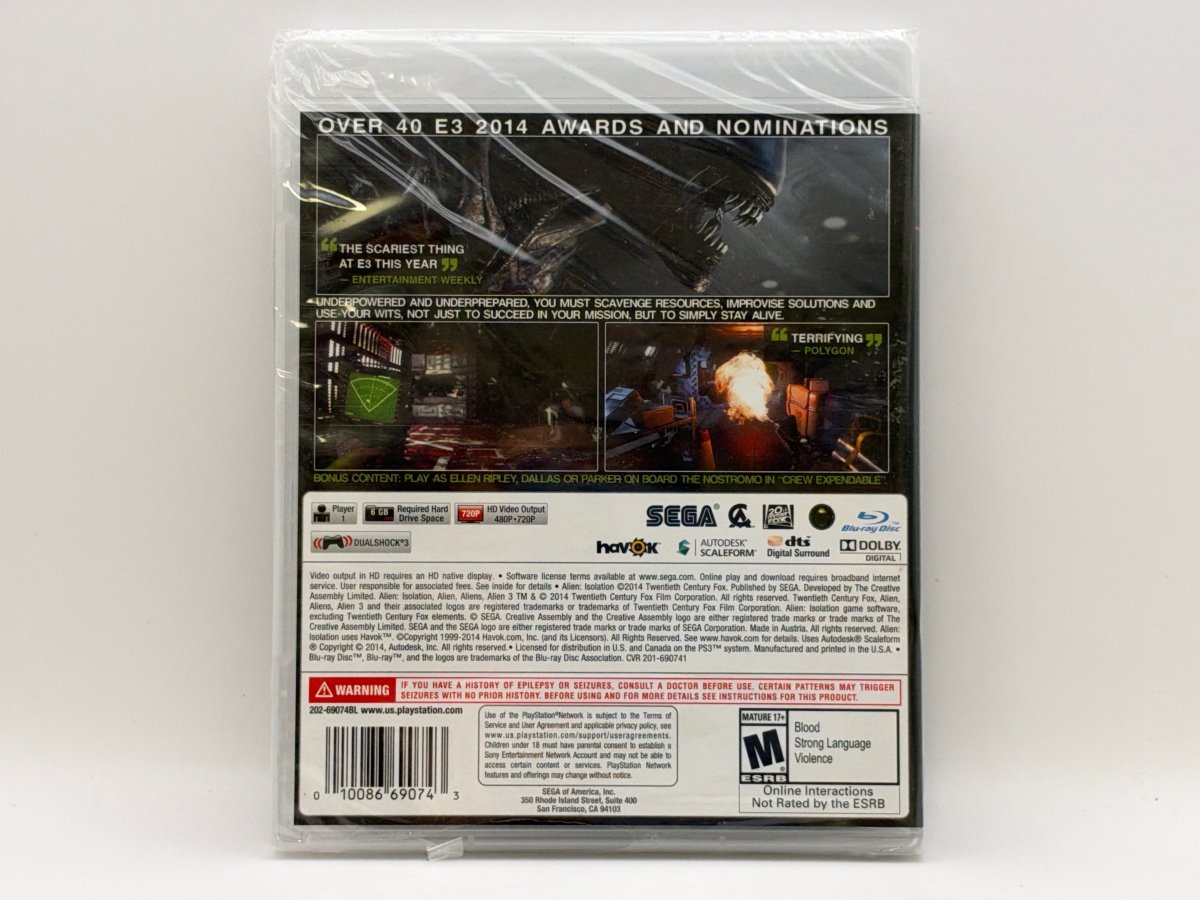 Alien: Isolation [Nostromo Edition] CL01 (NEW) Playstation 3