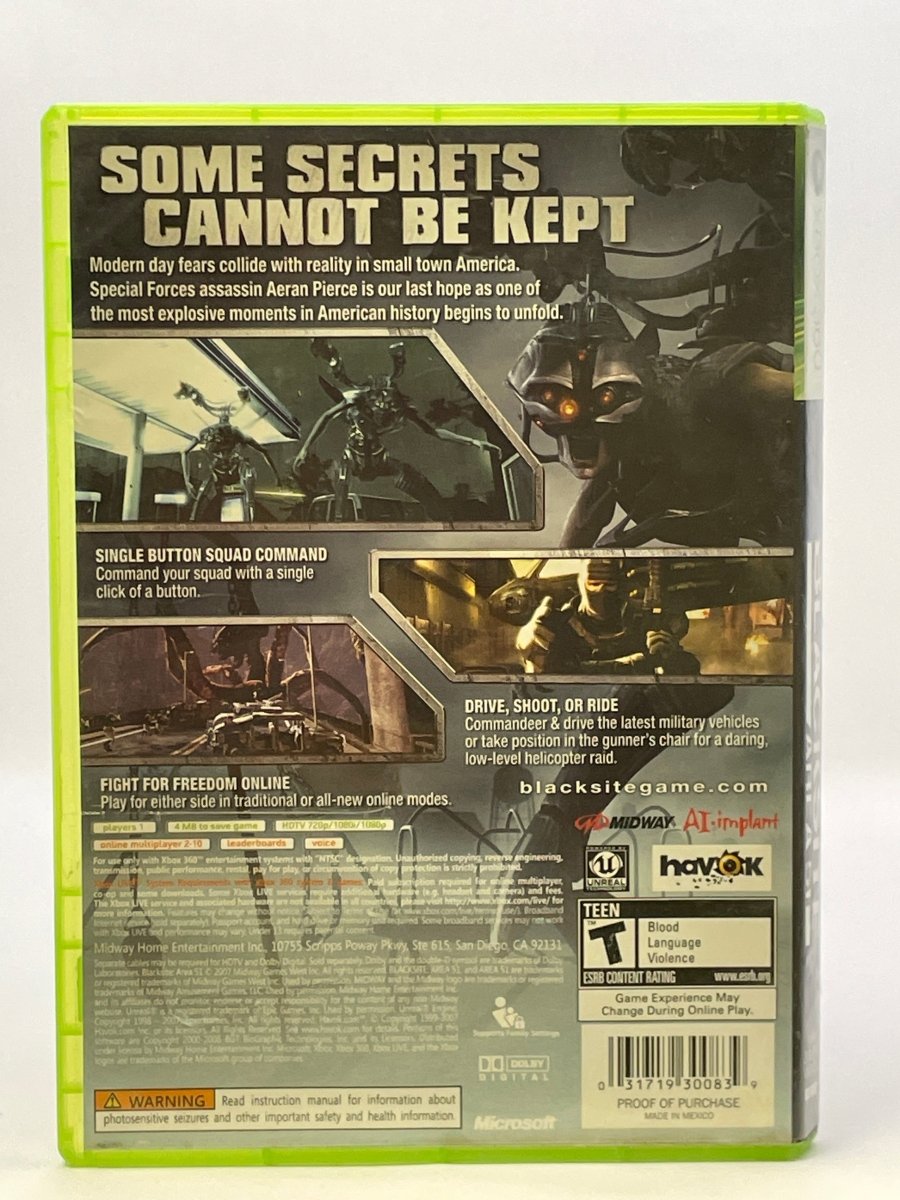 Blacksite Area 51 CL01 (CIB) Xbox 360