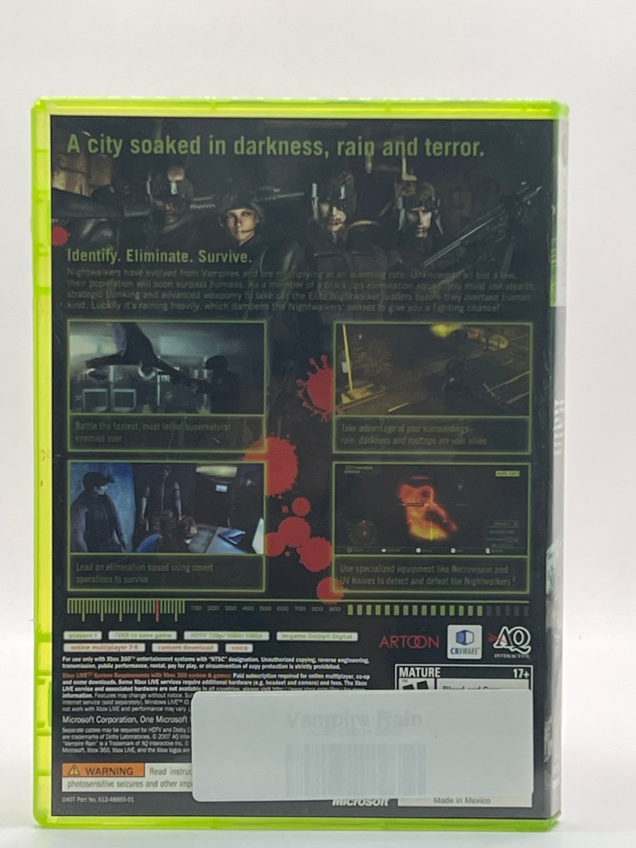 Vampire Rain CL01 (CIB) Xbox 360