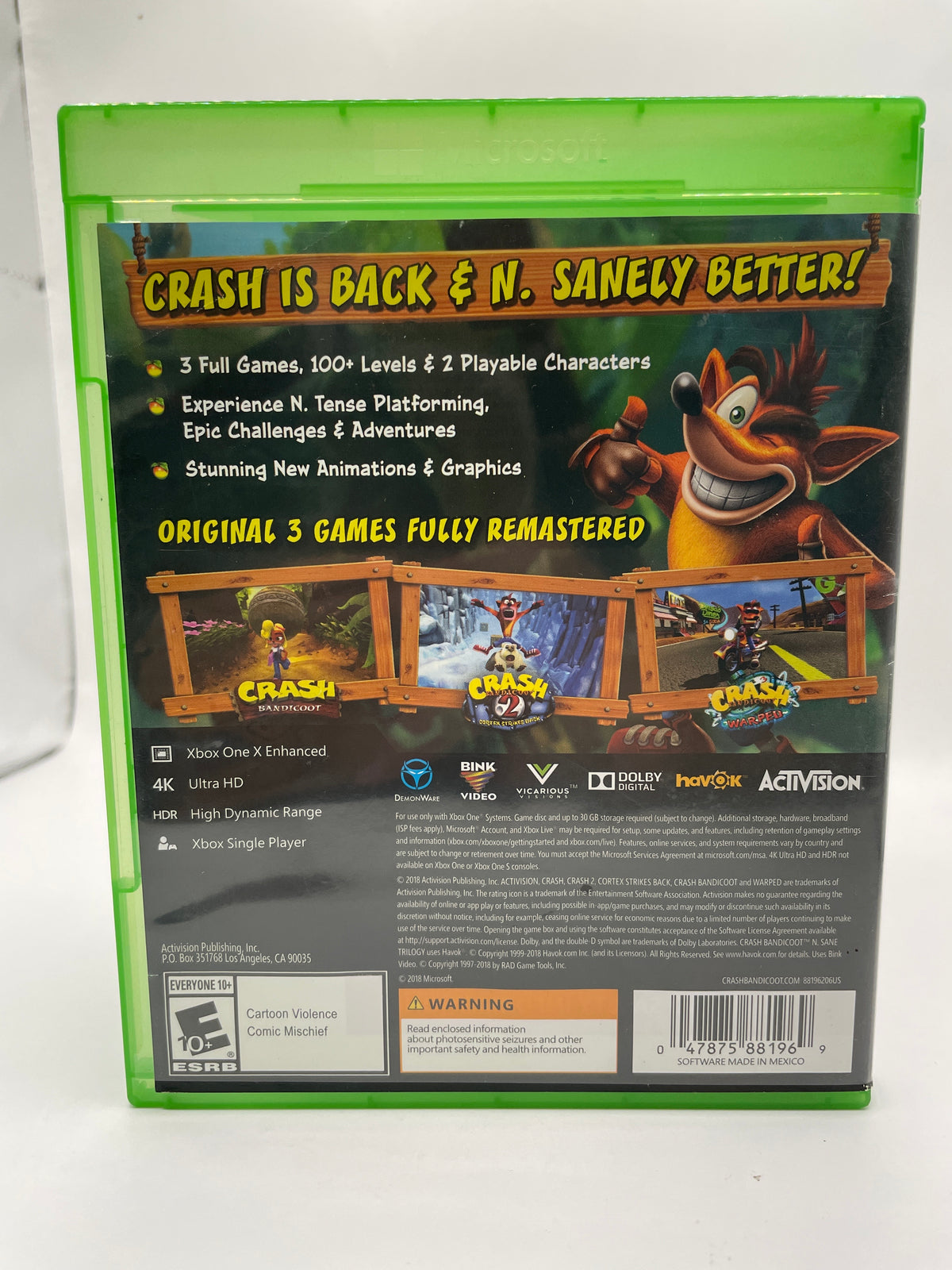 Crash Bandicoot N. Sane Trilogy CL01 (CIB) Xbox One