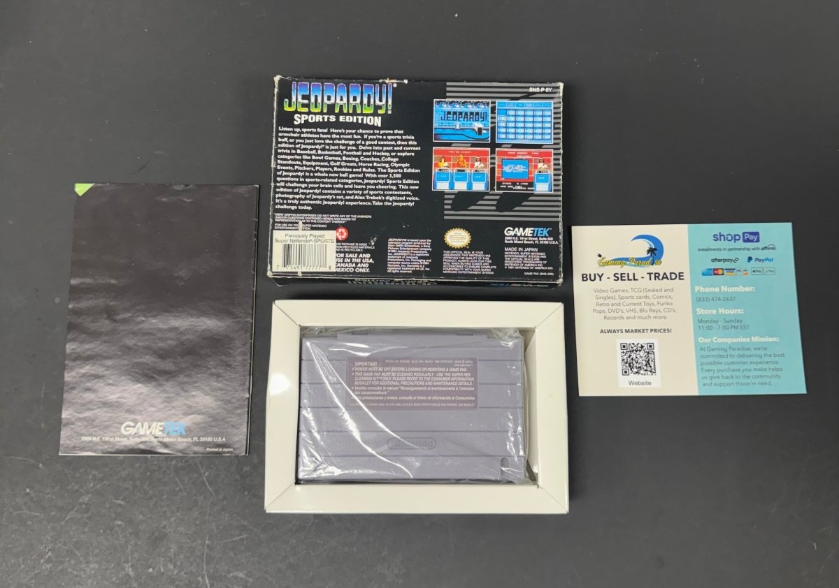 Jeopardy Sports Edition Super Nintendo CL 01