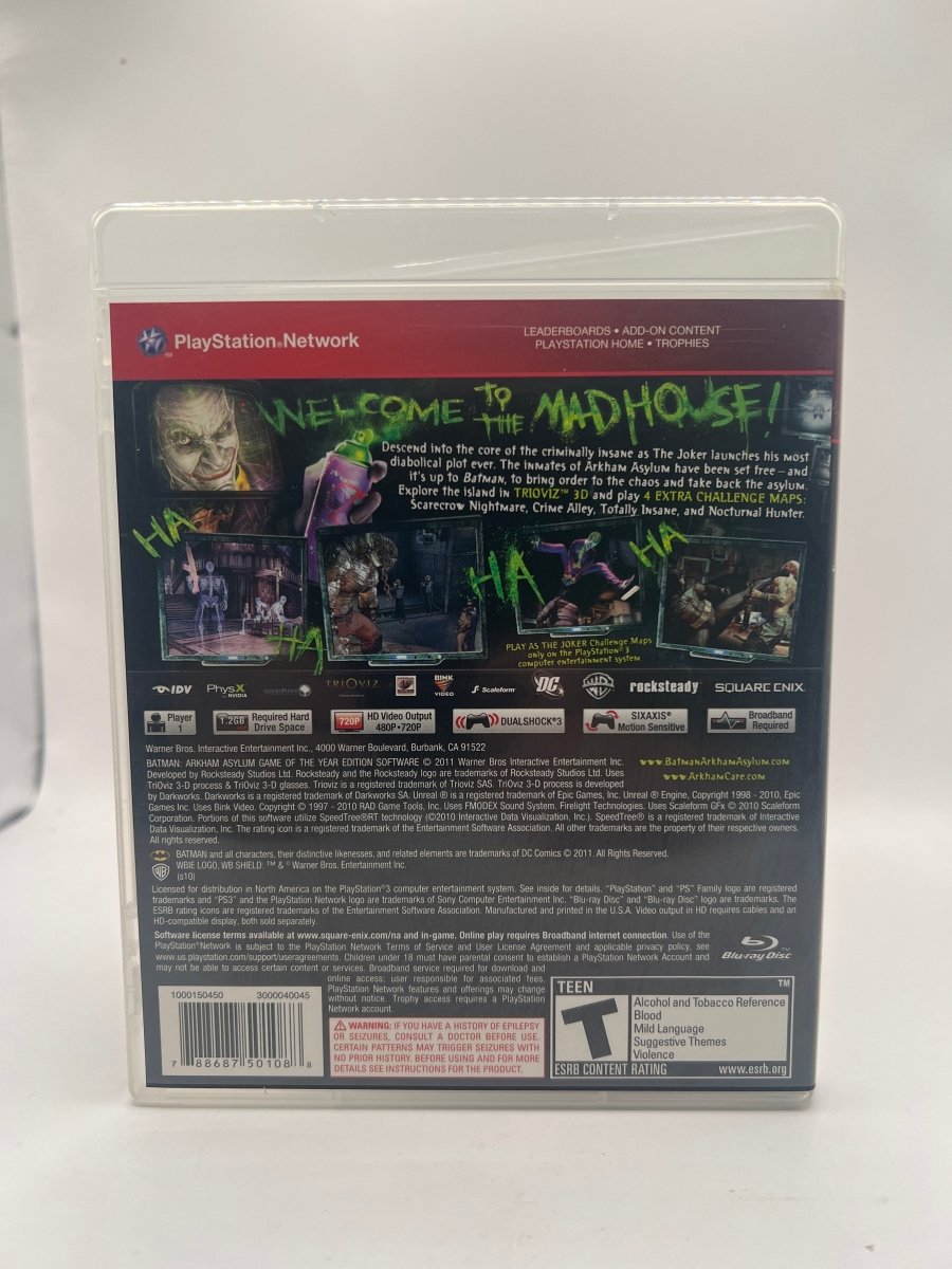 Batman: Arkham Asylum [Game of the Year Edition] CL02 (CIB) Playstation 3