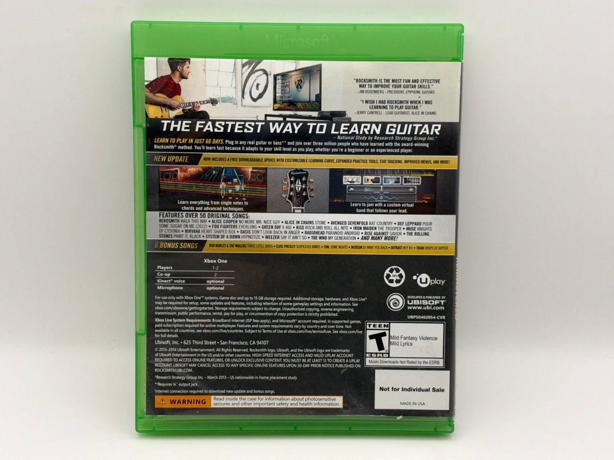 Rocksmith 2014 Edition Remastered [Game Only] CL01 (CIB) Xbox One
