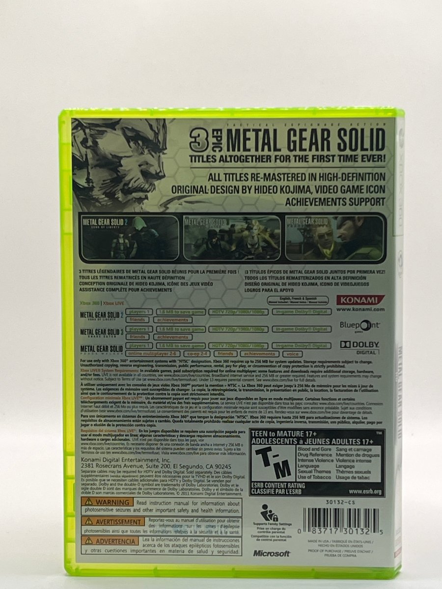 Metal Gear Solid HD Collection CL01 (CIB) Xbox 360