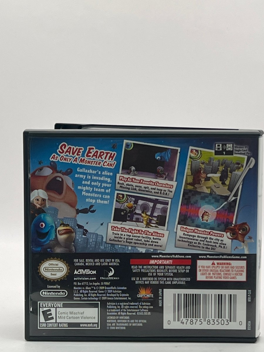 Monsters vs. Aliens CL01 (CIB) Nintendo DS