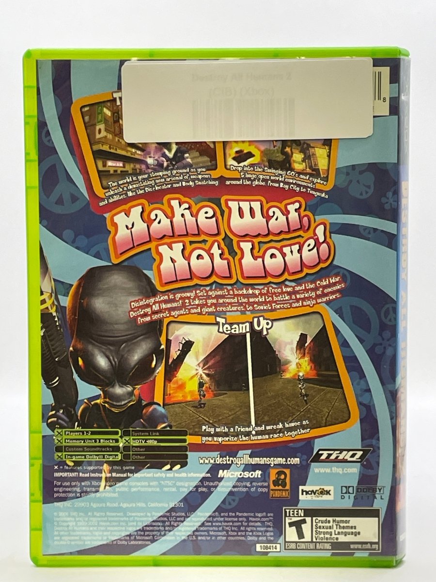 Destroy All Humans 2 CL01 (CIB) Original Xbox