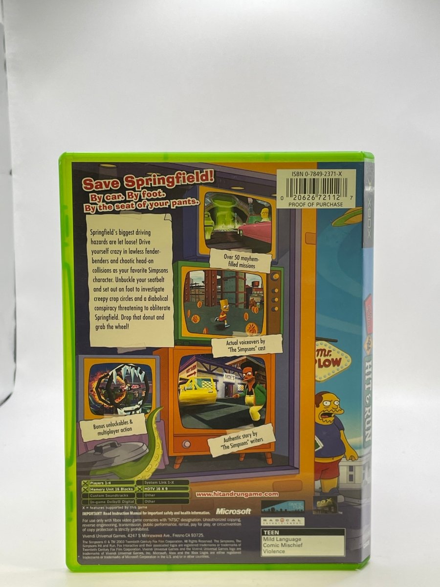 The Simpsons Hit and Run CL01 (CIB) Original Xbox