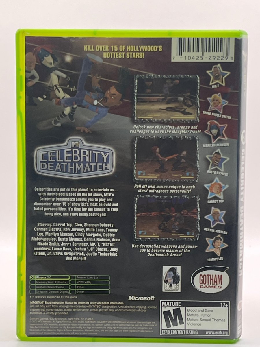 MTV Celebrity Deathmatch  CL01 (CIB) Original Xbox
