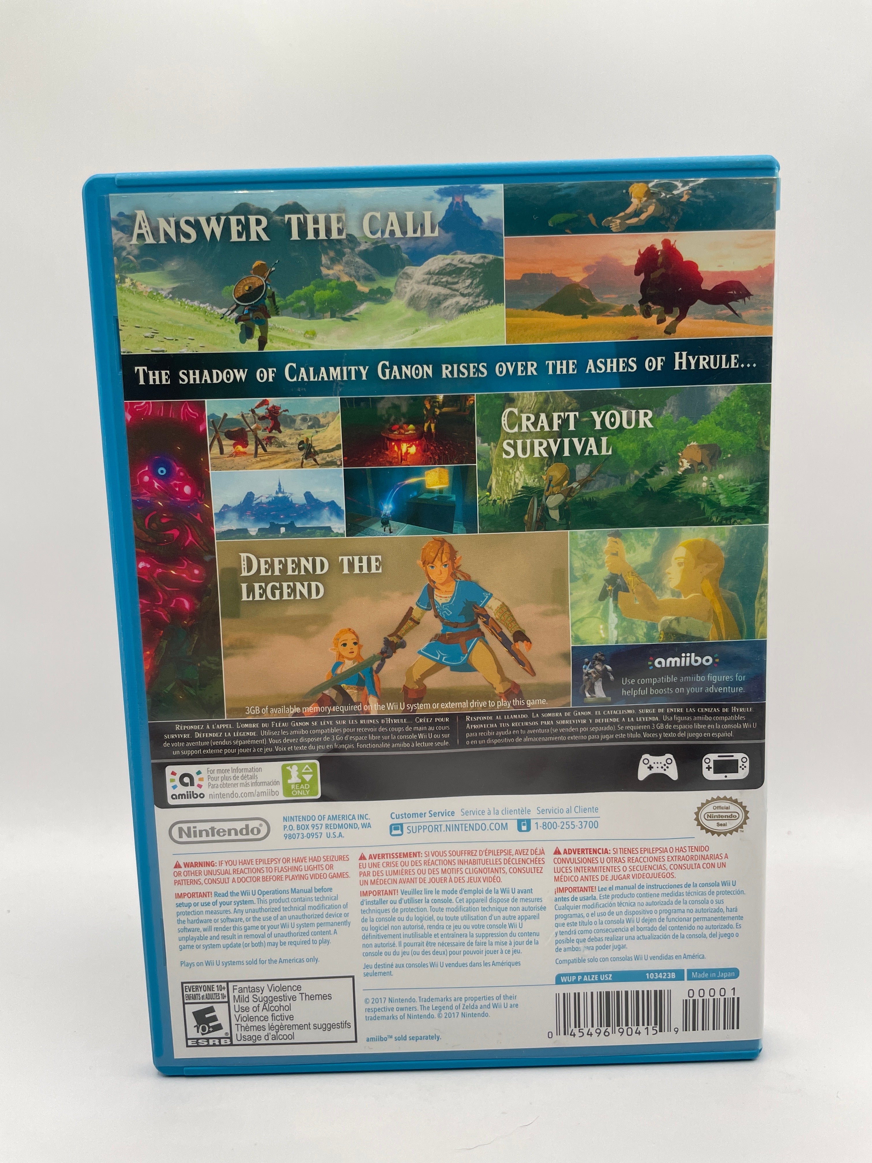 Zelda Breath of the Wild CL01 (CIB) Nintendo Wii U
