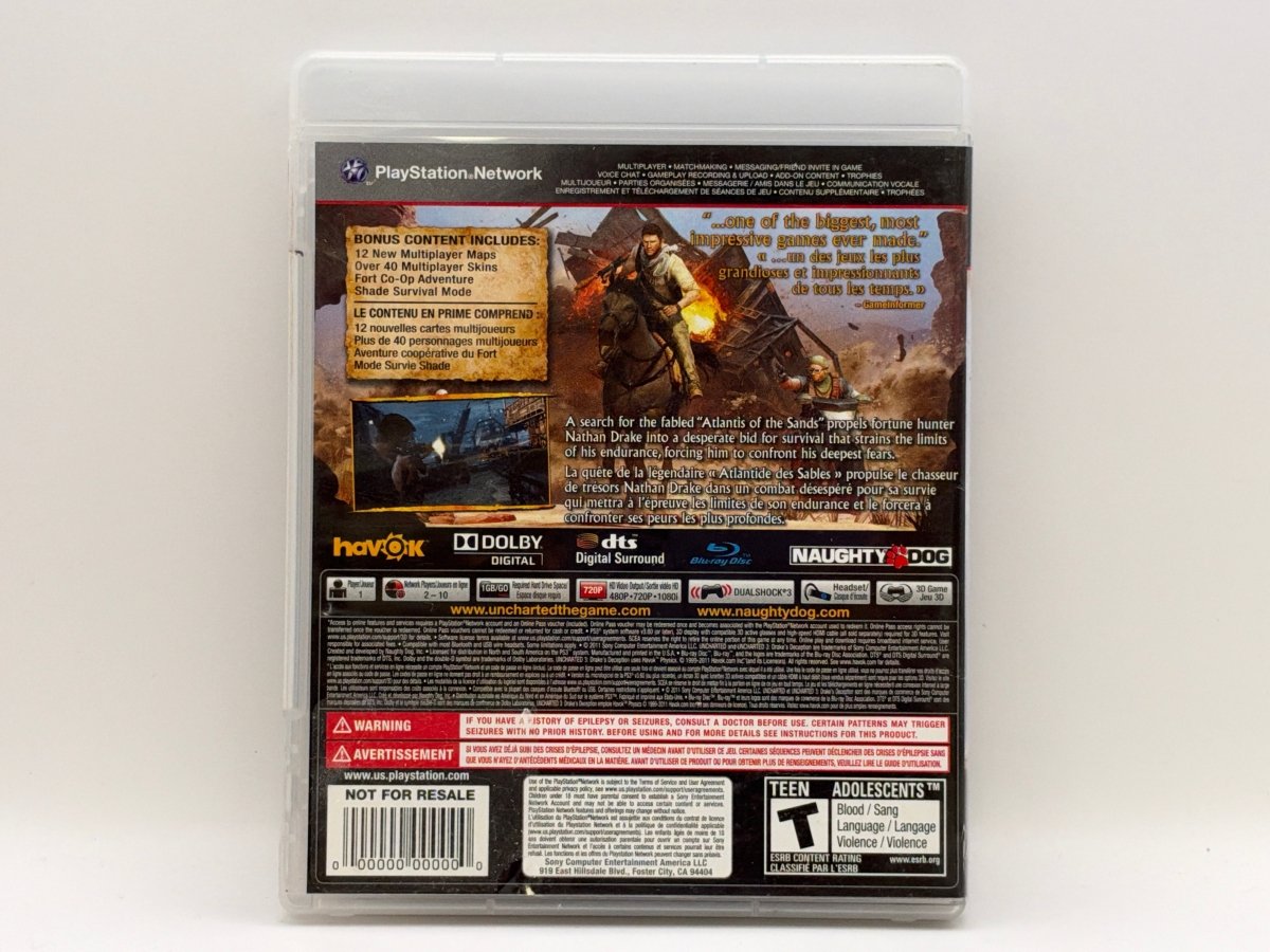 Uncharted 3: Drake's Deception CL02 (CIB) Playstation 3