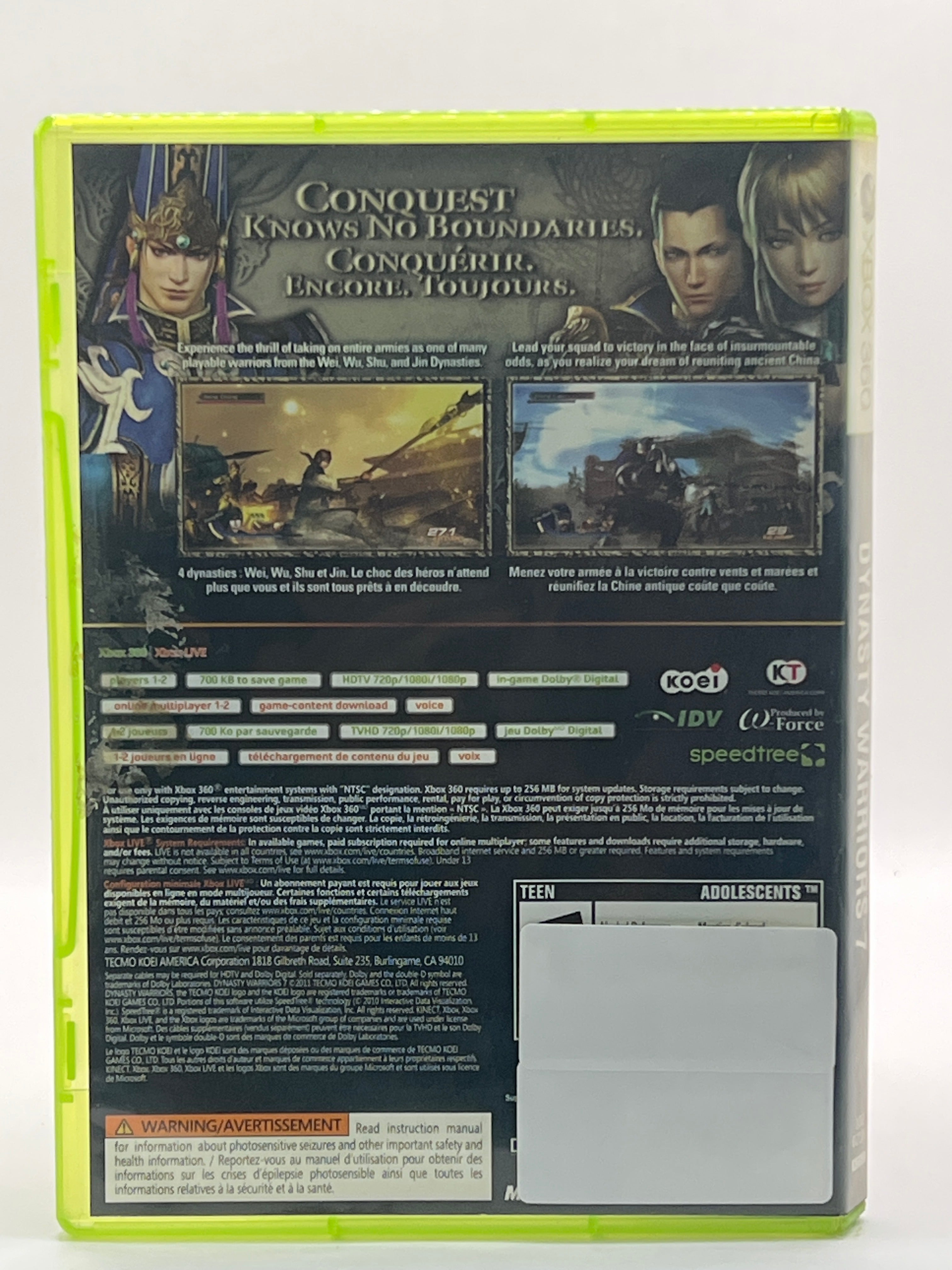 Dynasty Warriors 7 CL01 (CIB) Xbox 360
