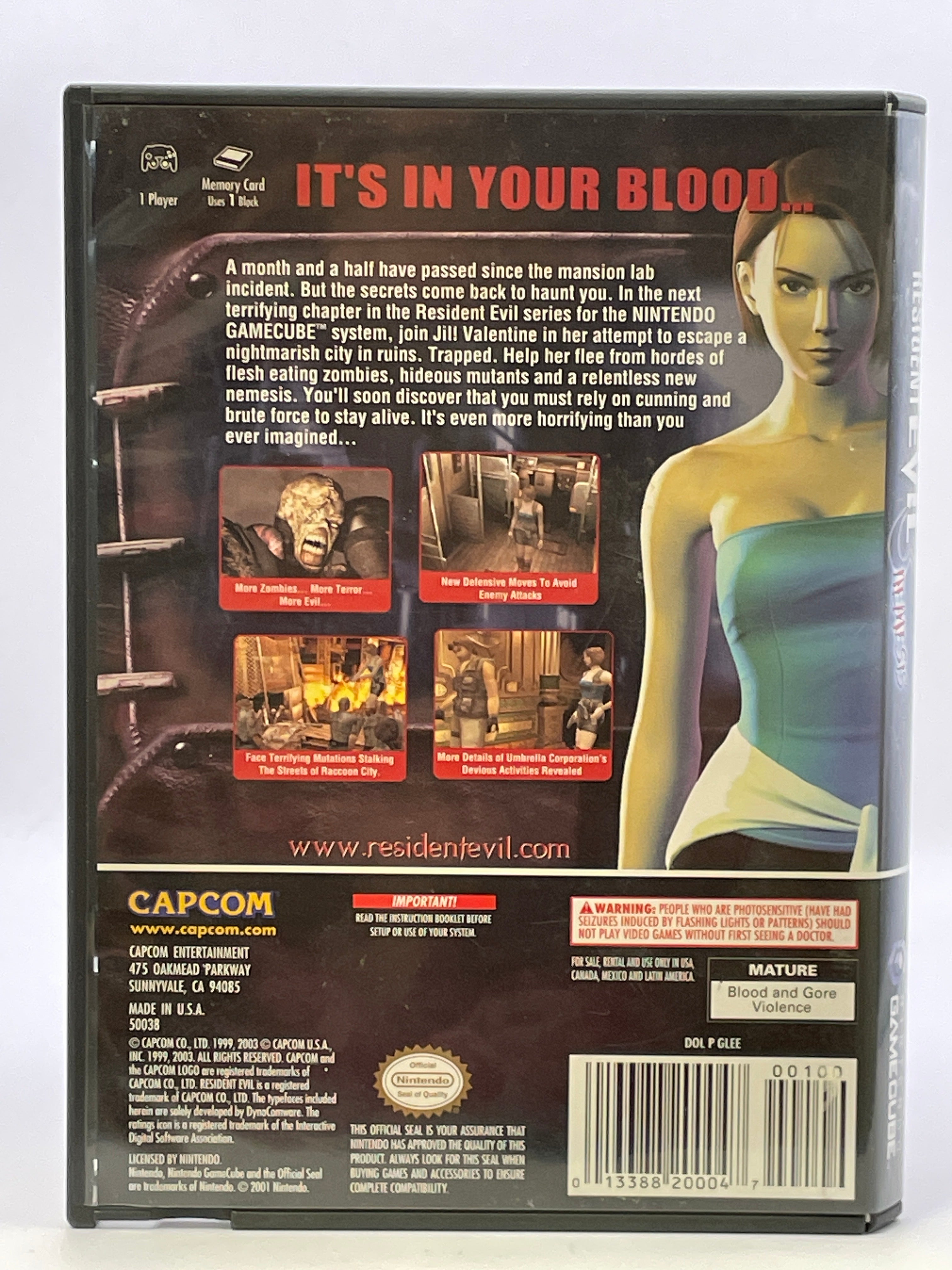 Resident Evil 3 Nemesis CL01 (CIB) Gamecube