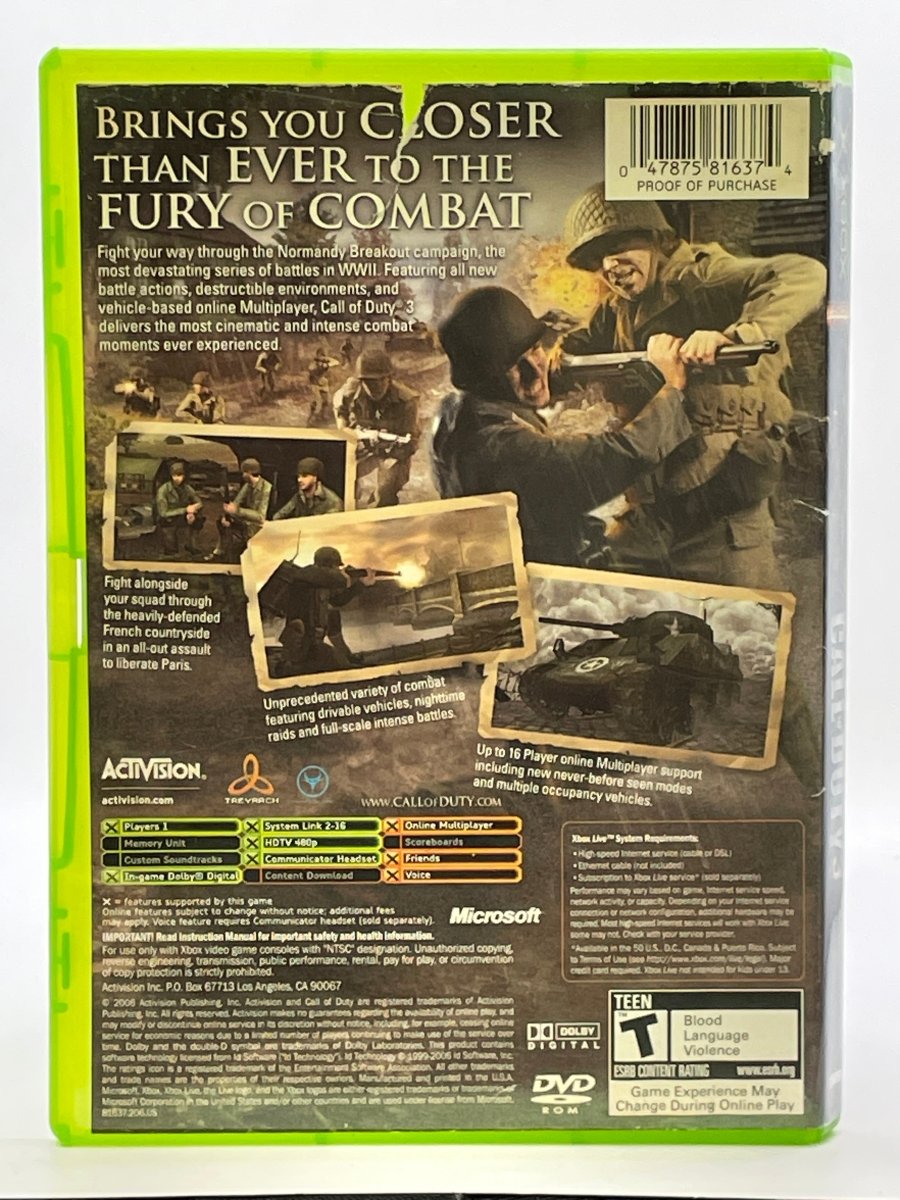 Call of Duty 3 CL01 (Missing Manual) Original Xbox