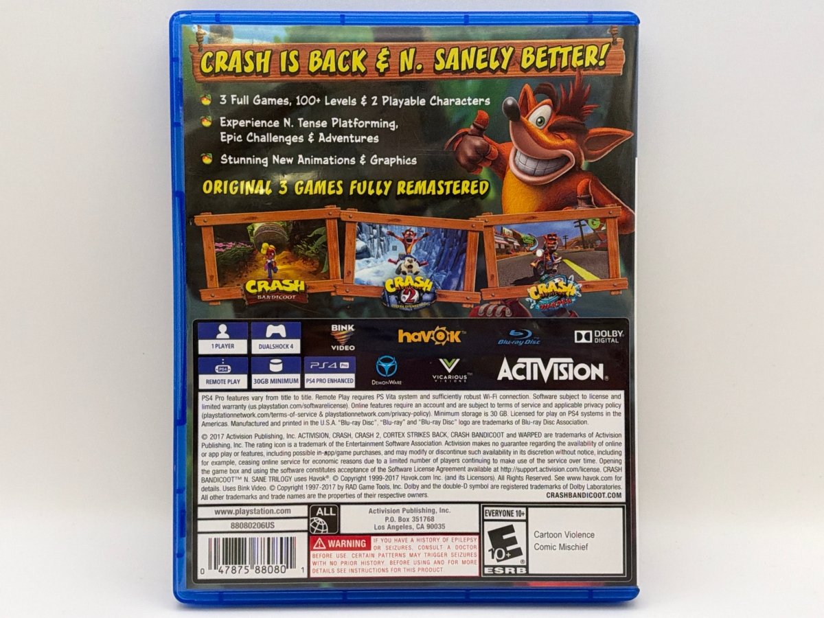 Crash Bandicoot N. Sane Trilogy CL01 (CIB) PlayStation 4