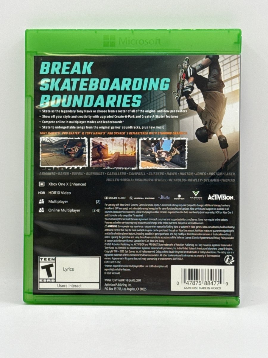 Tony Hawk’s Pro Skater 1 and 2 CL01 (CIB) Xbox One