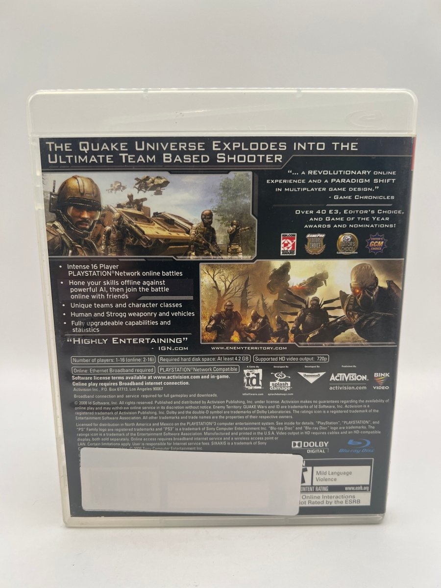 Enemy Territory Quake Wars CL02 (CIB) Playstation 3