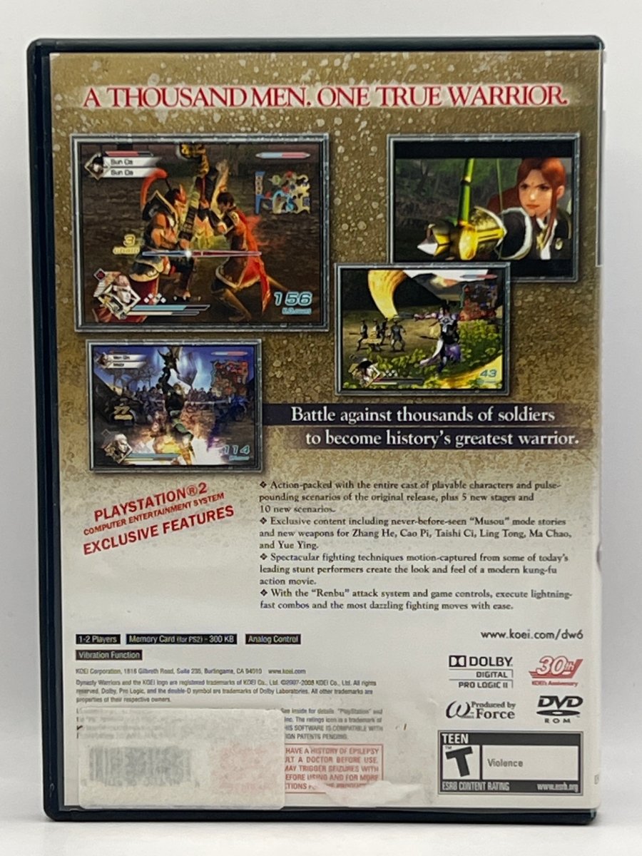Dynasty Warriors 6 CL01 (CIB) PlayStation 2