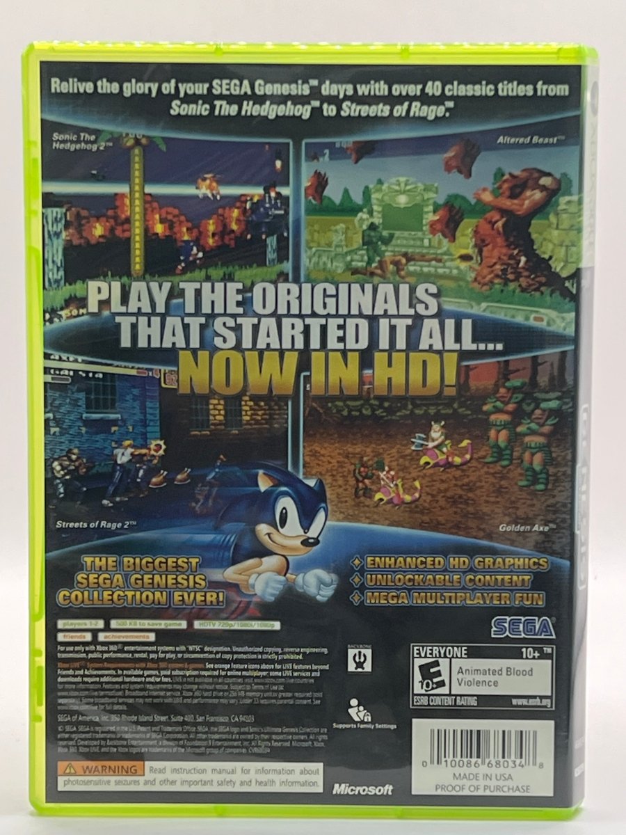 Sonic’s Ultimate Genesis Collection CL01 (CIB) Xbox 360