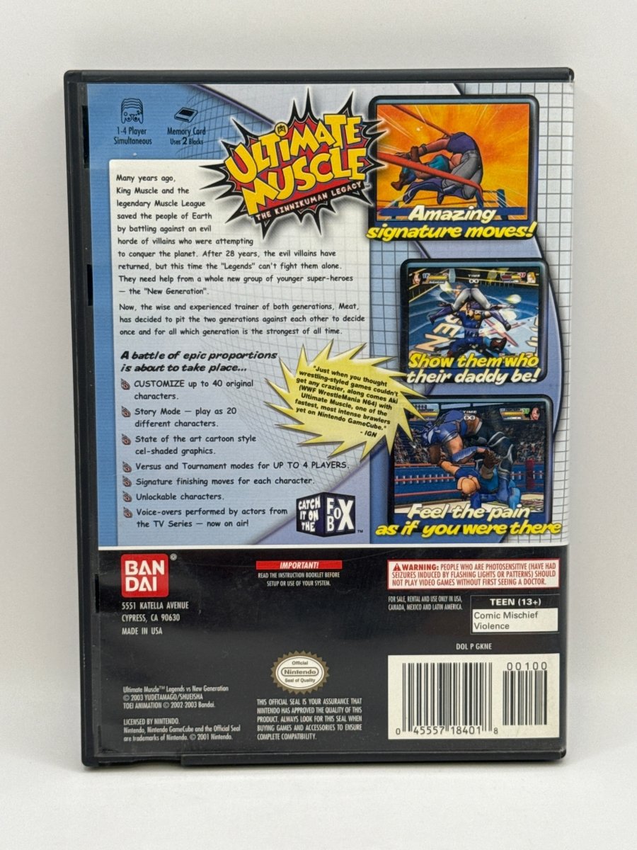 Ultimate Muscle: Legends VS. New Generation With Registration Card CL01 (CIB) Nintendo GameCube