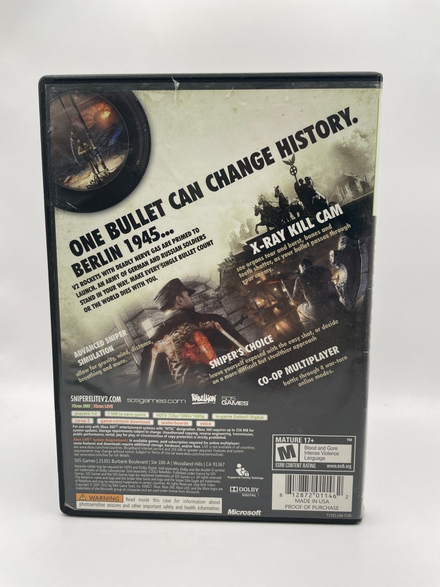 Sniper Elite V2 CL01 (CIB) Xbox 360