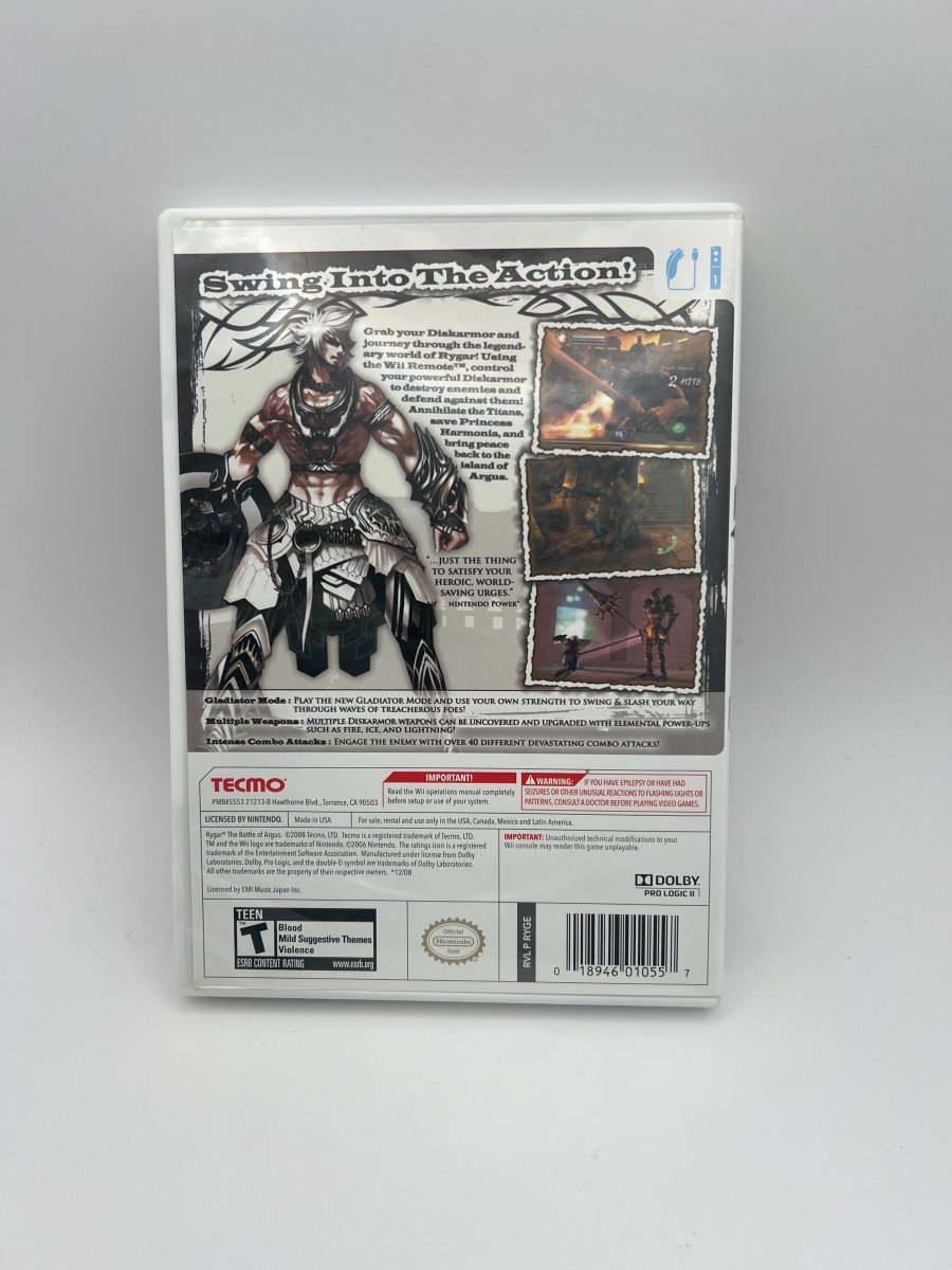 Rygar: The Battle of Argus CL01 (CIB) Nintendo Wii