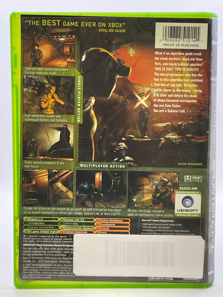 Splinter Cell Chaos Theory CL02 (CIB) Original Xbox