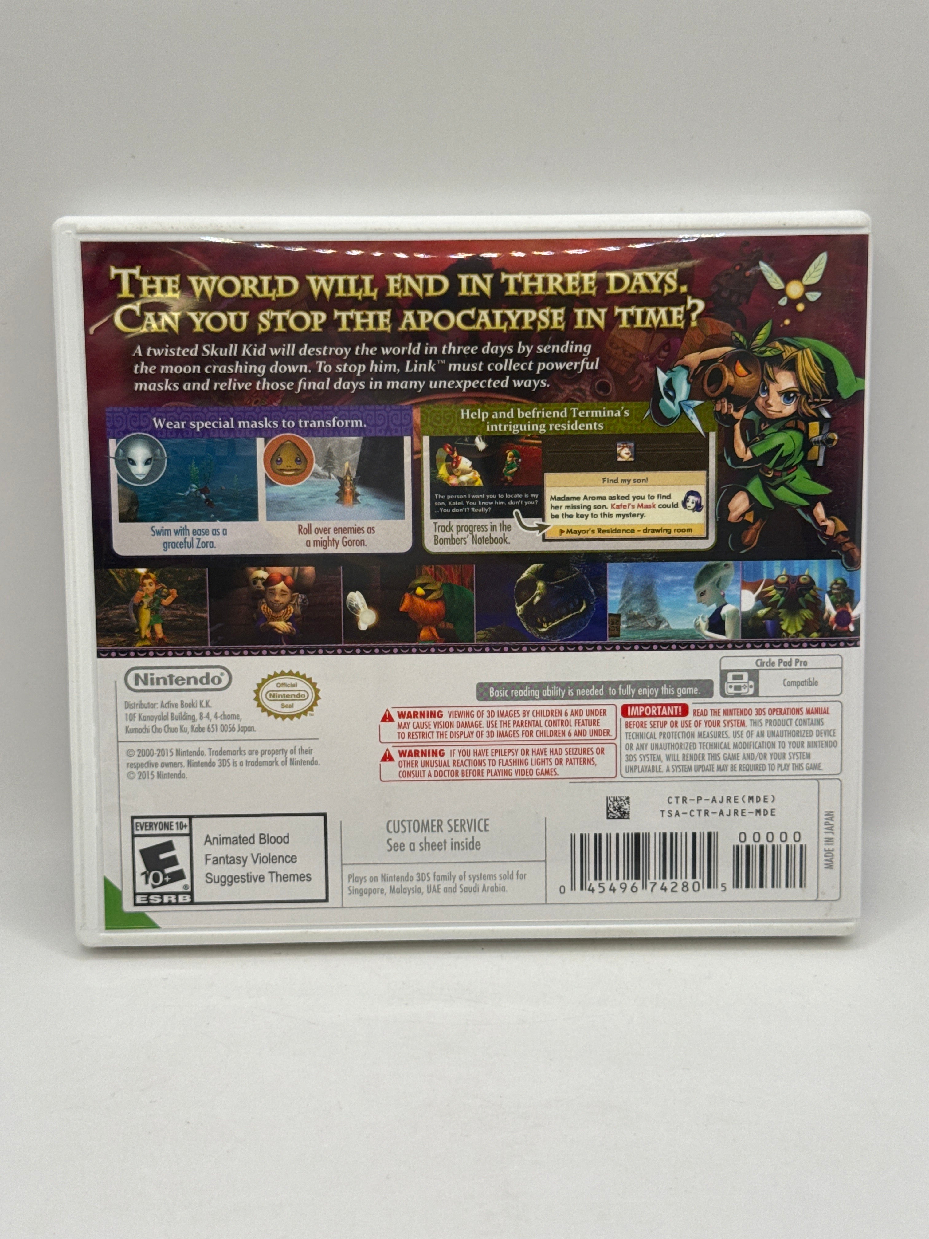 Zelda Majora's Mask 3D CL01 (CIB) Nintendo 3DS