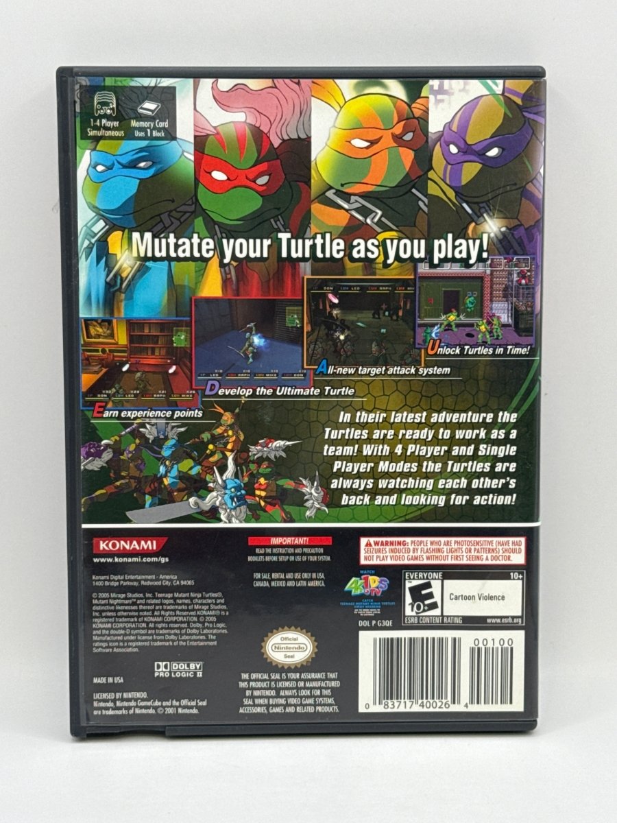 Teenage Mutant Ninja Turtles 3 Mutant Nightmare CL01 (CIB) Nintendo GameCube