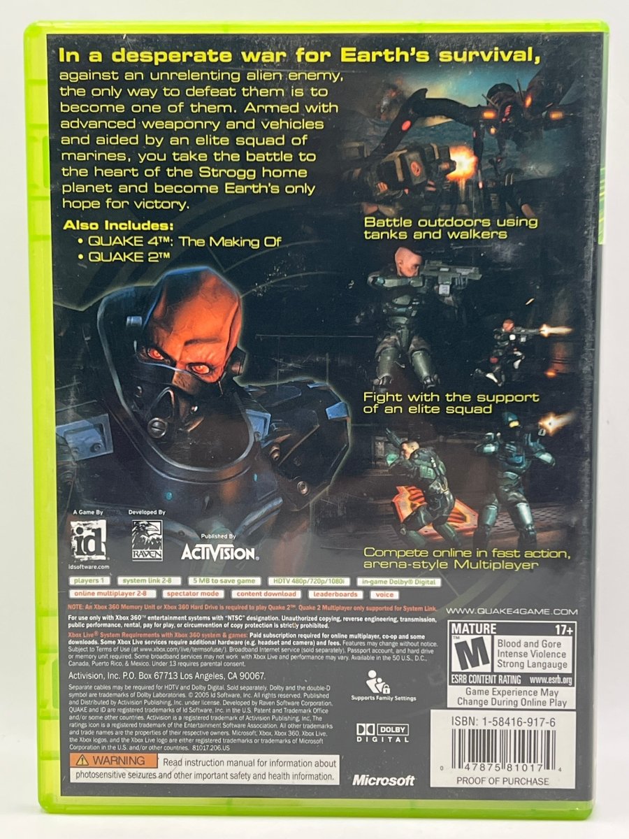 Quake 4 [Bonus Disc Edition] CL01 (CIB) Xbox 360