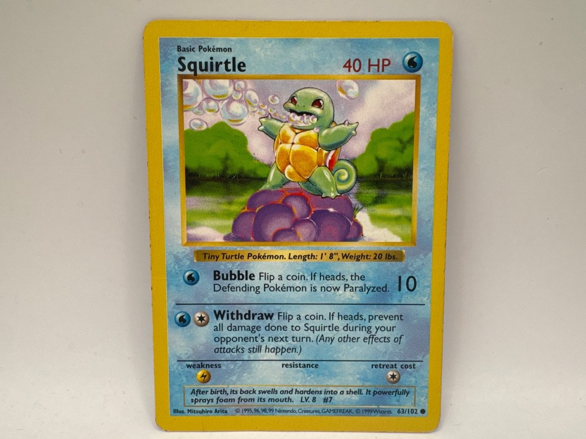Squirtle Shadowless 063/102 (Damaged) CL01 Pokemon