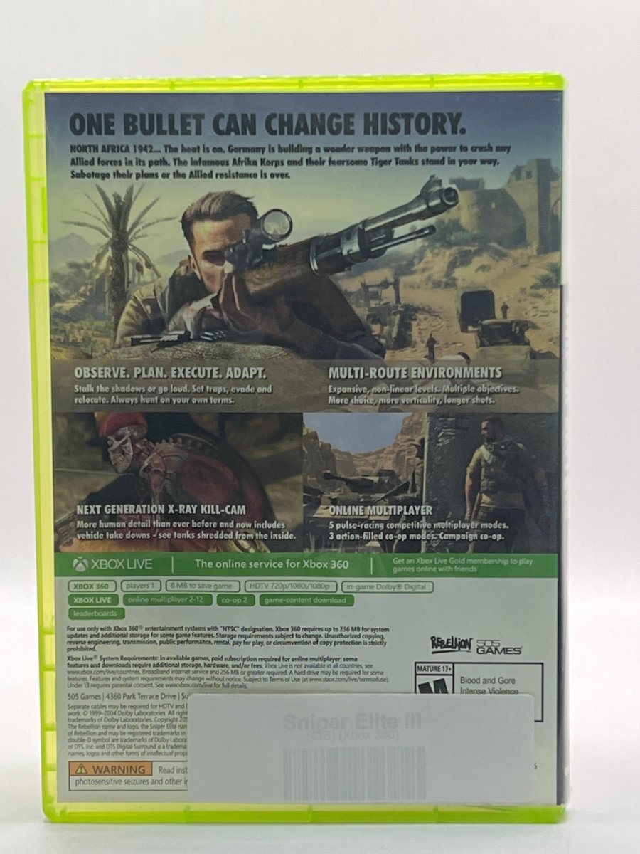 Sniper Elite III CL01 (CIB) Xbox 360