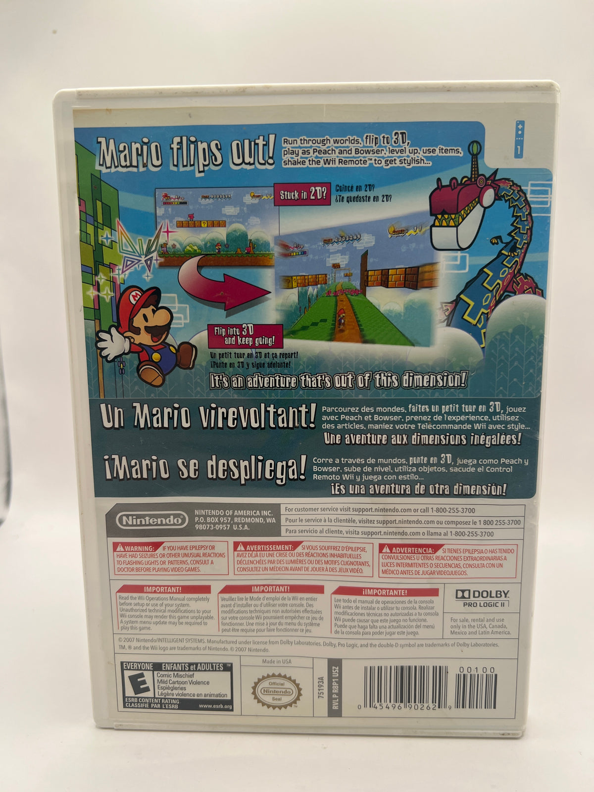 Super Paper Mario [Nintendo Selects] CL01 (Missing Manual) Nintendo Wii