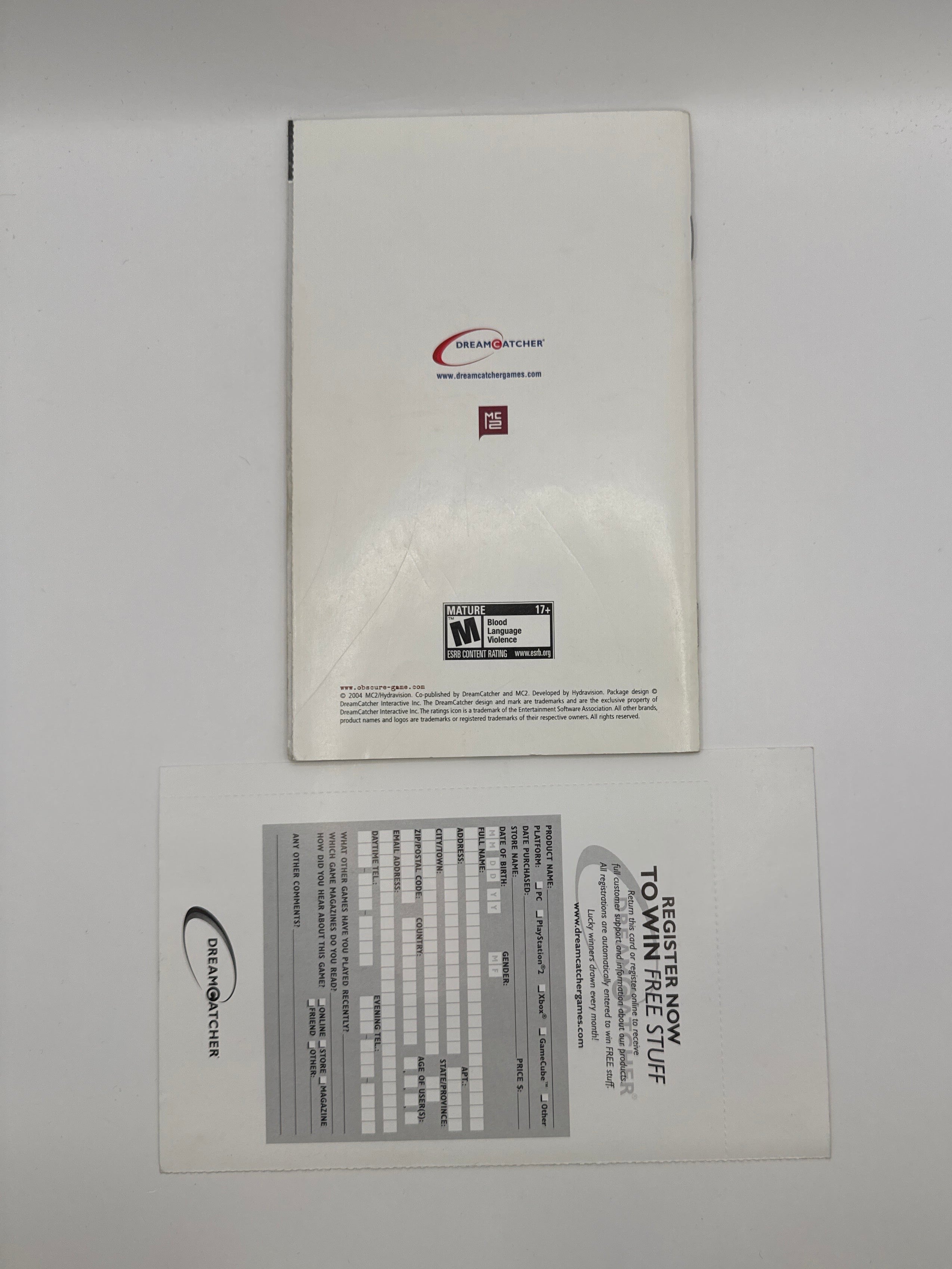 Obscure CL01 (CIB) PlayStation 2